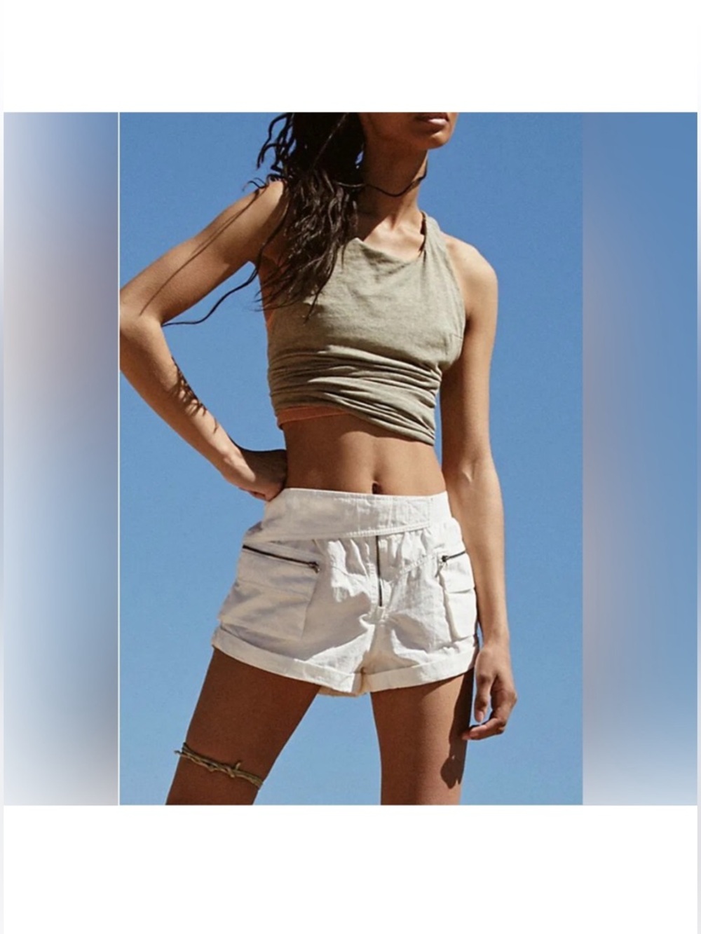 FP Movement by Free People Black In the Lead Cargo Shorts with Zips